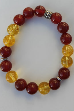 Citrine and Carnelian crystal bracelet (Abundance/Grounding)